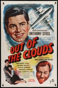 5k634 OUT OF THE CLOUDS 1sh 1957 airplane pilot Anthony Steel, James Robertson Justice