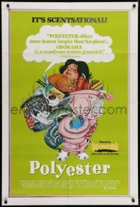 5k664 POLYESTER 1sh 1981 John Waters' trash comedy, Divine & Tab Hunter, filmed in Odorama!