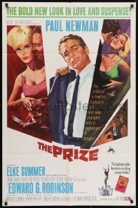 5k677 PRIZE 1sh 1963 Howard Terpning art of Paul Newman in suit and tie & sexy Elke Sommer!