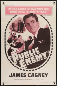 5k680 PUBLIC ENEMY 1sh R1954 William Wellman directed classic, James Cagney & Jean Harlow!