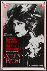 5k687 QUEEN KELLY 1sh 1985 Gloria Swanson, Erich von Stroheim's mostly completed project!