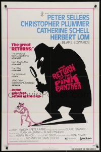 5k709 RETURN OF THE PINK PANTHER style A 1sh 1975 Sellers as Inspector Clouseau, give crime a break!