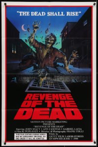 5k710 REVENGE OF THE DEAD 1sh 1984 Pupi Avati's Zeder, cool zombie artwork, the dead shall rise!