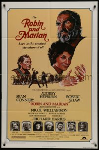 5k721 ROBIN & MARIAN 1sh 1976 Sheriff Robert Shaw, Sean Connery & Audrey Hepburn by Drew Struzan!