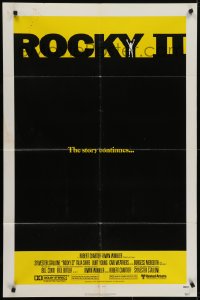 5k724 ROCKY II 1sh 1979 Carl Weathers, Sylvester Stallone boxing sequel, black box design!