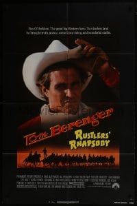 5k732 RUSTLERS' RHAPSODY 1sh 1985 cowboy western parody, cool close-up of cowboy Tom Berenger!