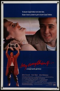 5k744 SAY ANYTHING 1sh 1989 image of John Cusack holding boombox, Ione Skye, Cameron Crowe!