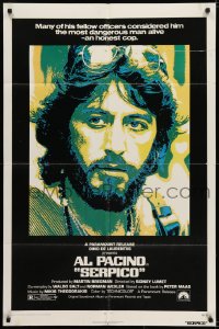 5k755 SERPICO 1sh 1974 great image of undercover cop Al Pacino, Sidney Lumet crime classic!