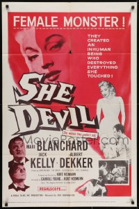 5k763 SHE DEVIL 1sh 1957 sexy inhuman female monster who destroyed everything she touched!