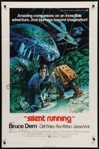 5k773 SILENT RUNNING 1sh 1972 Douglas Trumbull, cool art of Bruce Dern & his robot by Akimoto!
