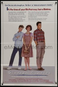 5k786 SIXTEEN CANDLES 1sh 1984 Molly Ringwald, Anthony Michael Hall, directed by John Hughes!