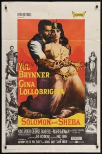5k795 SOLOMON & SHEBA 1sh 1959 Yul Brynner with hair & super sexy Gina Lollobrigida!