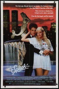 5k803 SPLASH 1sh 1984 Tom Hanks loves mermaid Daryl Hannah in New York City under Twin Towers!