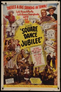 5k807 SQUARE DANCE JUBILEE style A 1sh 1949 Red Barry, Mary Beth Hughes, all-star country music!