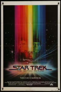 5k813 STAR TREK advance 1sh 1979 cool art of Shatner, Nimoy, Khambatta and Enterprise by Bob Peak!