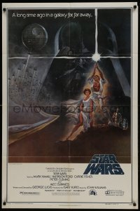 5k819 STAR WARS style A second printing 1sh 1977 George Lucas classic sci-fi epic, Tom Jung art!
