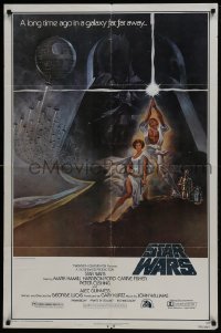 5k818 STAR WARS style A fourth printing 1sh 1977 George Lucas classic epic, art by Tom Jung!