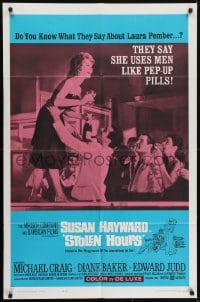 5k824 STOLEN HOURS 1sh 1963 Susan Hayward, they say she uses men like pep-up pills!