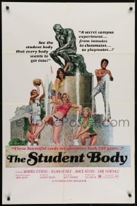 5k832 STUDENT BODY 1sh 1976 Warren Stevens, Jillian Kesner, sexy campus experiment!