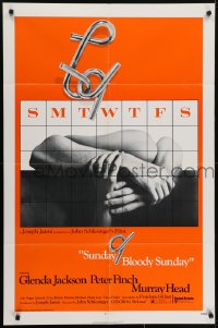 5k838 SUNDAY BLOODY SUNDAY 1sh 1971 directed by John Schlesinger, Glenda Jackson, Peter Finch!