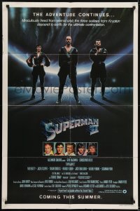 5k841 SUPERMAN II teaser 1sh 1981 Christopher Reeve, Terence Stamp, great image of villains!