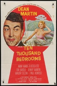 5k861 TEN THOUSAND BEDROOMS style D 1sh 1957 Dean Martin & sexy Anna Maria Alberghetti in bed!