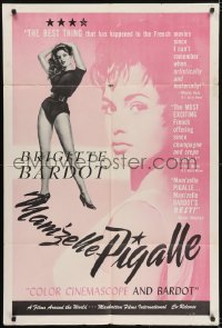 5k865 THAT NAUGHTY GIRL 1sh 1958 close up of sexy Brigitte Bardot as Mam'zelle Pigalle!