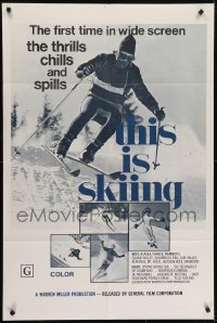 5k873 THIS IS SKIING 1sh 1969 Warren iller documentary, cool images of skiers!