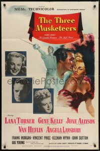 5k875 THREE MUSKETEERS style C 1sh 1948 Lana Turner, Gene Kelly, June Allyson, Angela Lansbury