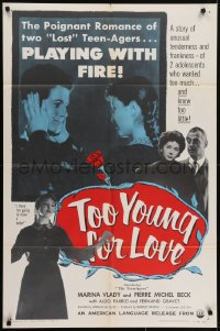 5k891 TOO YOUNG FOR LOVE 1sh 1954 Lionello de Felice's L'Eta dell'amore, teen-agers playing w/fire!