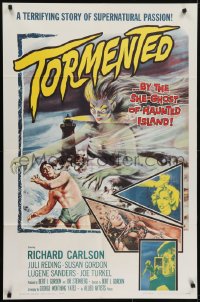 5k897 TORMENTED 1sh 1960 great art of the sexy she-ghost of Haunted Island, supernatural passion!
