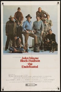 5k914 UNDEFEATED style A 1sh 1969 great Civil War cast portrait with John Wayne & Rock Hudson!