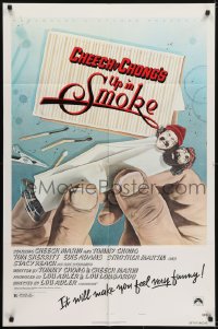 5k925 UP IN SMOKE style B 1sh 1978 Cheech & Chong, it will make you feel funny, revised tagline!