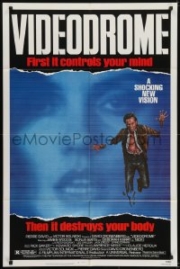 5k934 VIDEODROME 1sh 1983 David Cronenberg, James Woods, huge c/u of Debbie Harry, sci-fi!
