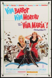 5k939 VIVA MARIA style A 1sh 1966 Louis Malle, sexiest French babes Brigitte Bardot & Jeanne Moreau!
