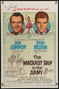 5k941 WACKIEST SHIP IN THE ARMY 1sh 1960 Jack Lemmon & Ricky Nelson, the ocean roars & so will you!