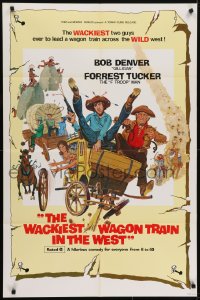 5k942 WACKIEST WAGON TRAIN IN THE WEST 1sh 1976 Bob Gilligan Denver, Forrest 'F Troop' Tucker!
