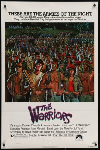 5k949 WARRIORS 1sh 1979 Walter Hill, Jarvis artwork of the armies of the night!