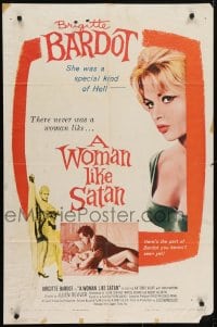5k980 WOMAN LIKE SATAN 1sh 1959 La Femme et le Pantin, Brigitte Bardot, a special kind of Hell!