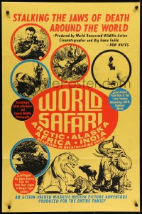 5k983 WORLD SAFARI 1sh 1970 stalking the jaws of death & killing for sport, for the entire family!