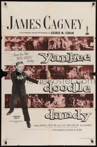 5k987 YANKEE DOODLE DANDY 1sh R1957 James Cagney as George M. Cohan, completely different!