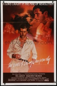 5k988 YEAR OF LIVING DANGEROUSLY 1sh 1983 Peter Weir, great artwork of Mel Gibson by Stapleton!
