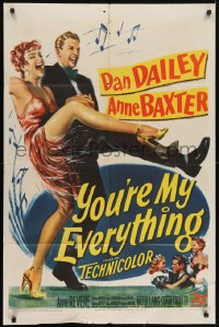 5k993 YOU'RE MY EVERYTHING 1sh 1949 full-length art of Dan Dailey & Anne Baxter dancing!