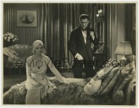 5m835 DEVIL TO PAY deluxe 10.75x14 still 1930 Ronald Colman in tuxedo by Myrna Loy sitting on bed!