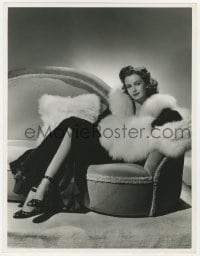 5m851 FRANCES GIFFORD deluxe 10x13 still 1940s great seated portrait in glamorous fur gown!