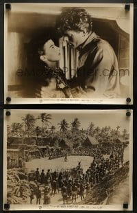 5m783 HIS MAJESTY O'KEEFE 2 11x14 stills 1954 Burt Lancaster & Joan Rice + scene with Fiji natives!