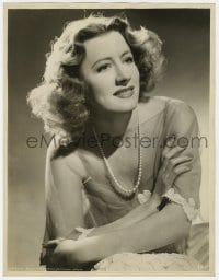 5m876 IRENE DUNNE deluxe 10x13 still 1940s MGM studio portrait of the pretty actress wearing pearls!