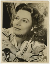 5m877 IRENE DUNNE deluxe 10x13 still 1940s MGM studio portrait wearing flower print dress!
