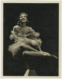 5m880 JEAN PARKER deluxe 10x13 still 1930s posing as a ballerina over black background by Hurrell!