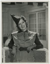 5m881 JEANETTE MACDONALD deluxe 10x13 still 1938 smiling portrait in pointy hat from Sweethearts!